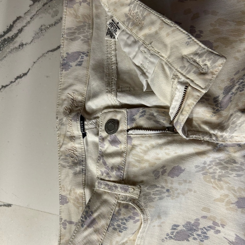 American Eagle Outfitters Cream and Gray Pants